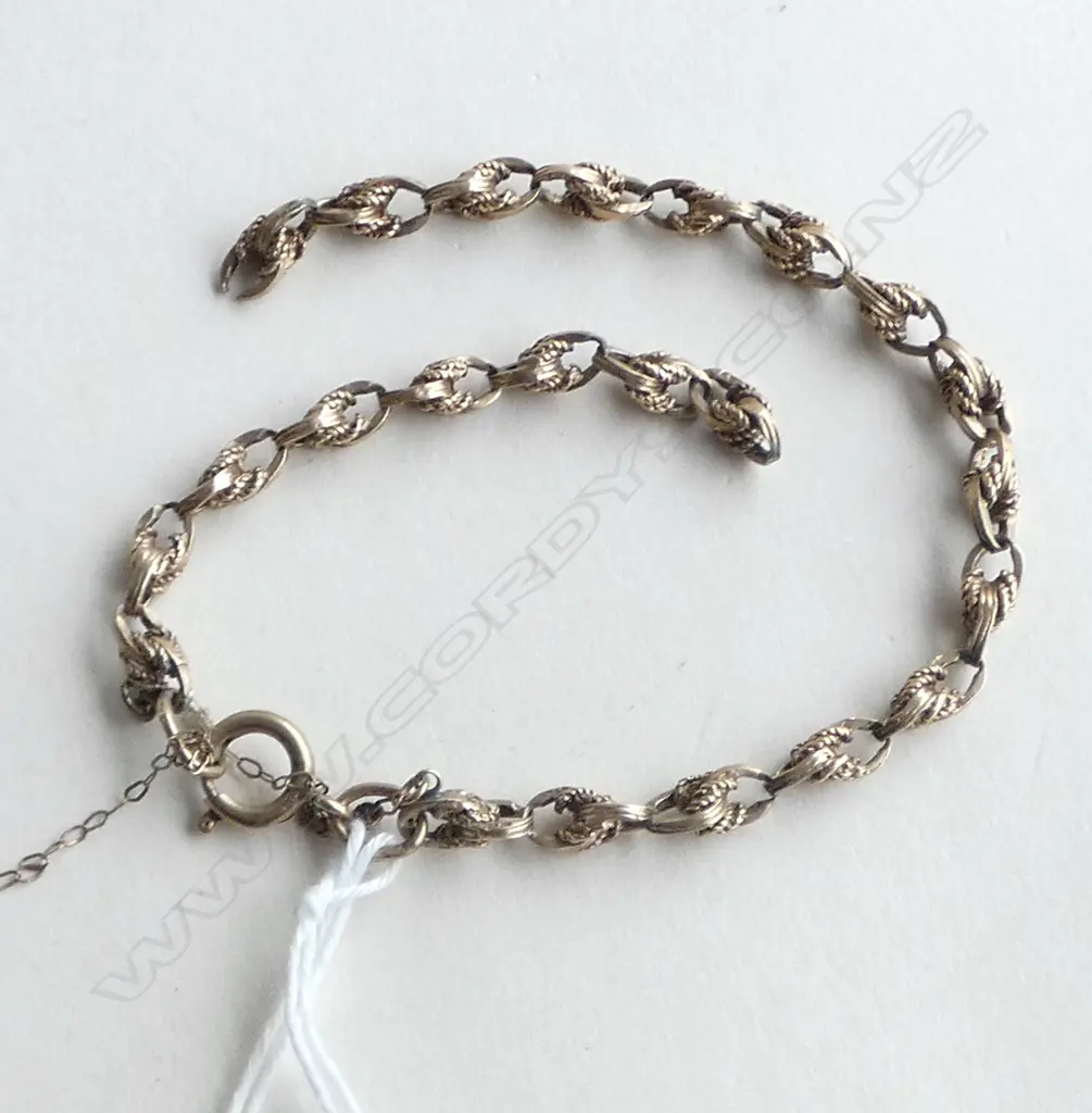 BROKEN 9ct GOLD PRINCE OF WALES BRACELET 12.2gms (wear to link ends) Image 1++