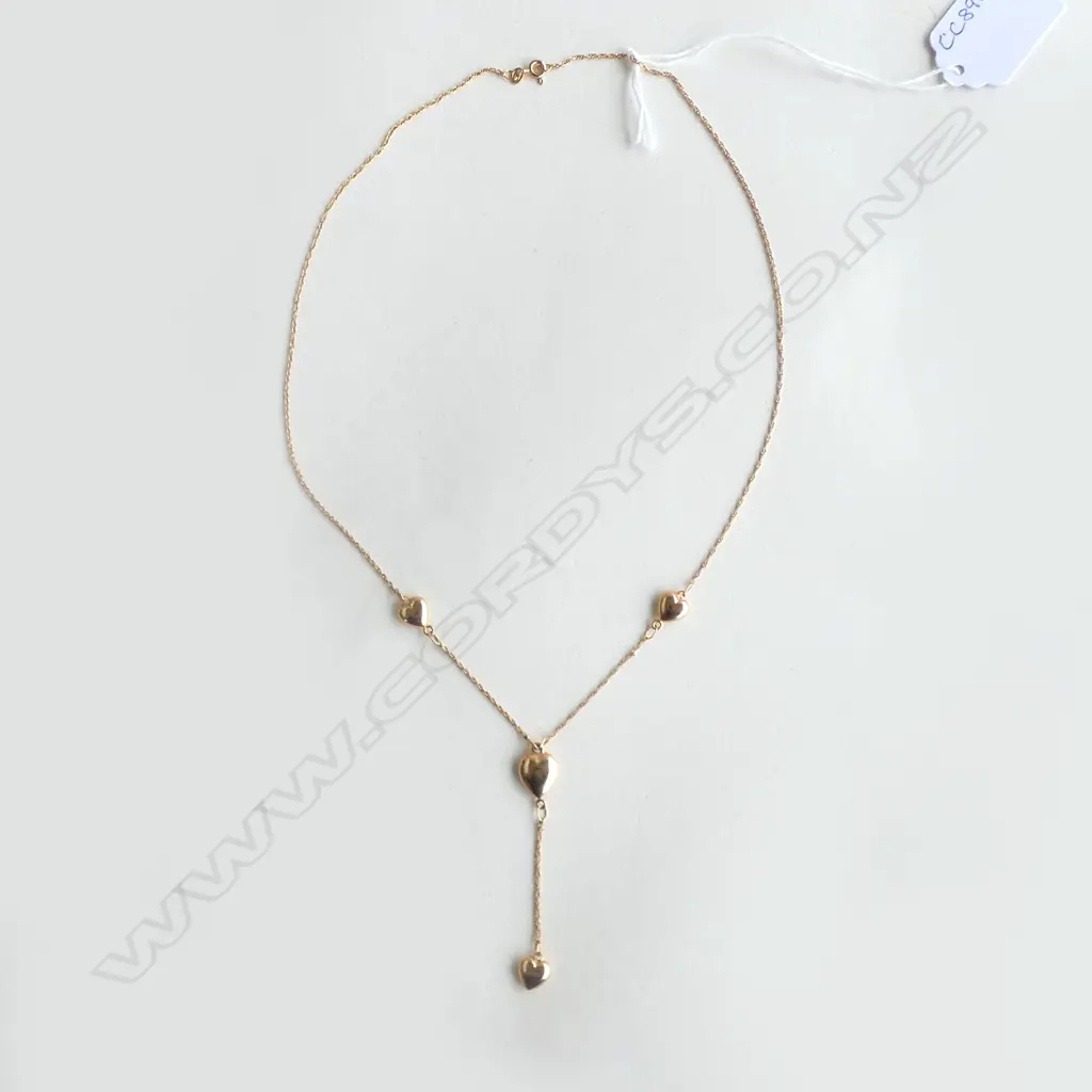 9CT GOLD HEART NECKLACE 3.85gms Image 1++