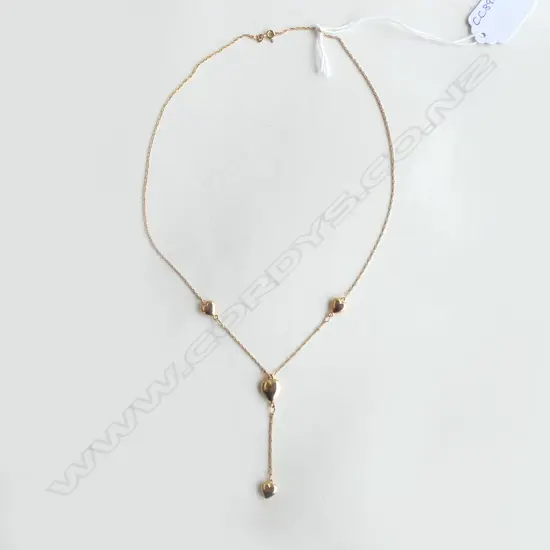 9CT GOLD HEART NECKLACE 3.85gms