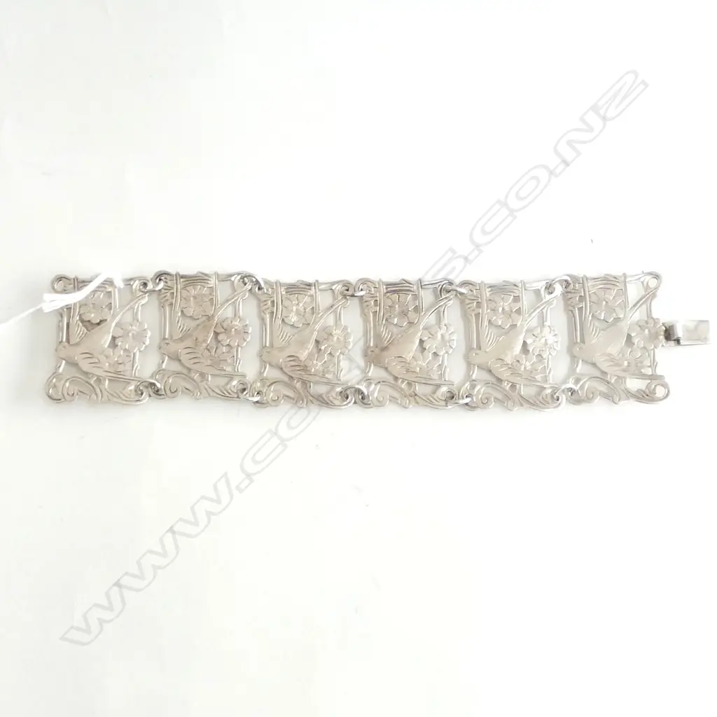 STG SILVER 6 PANEL BRACELET, 38gms Image 1++