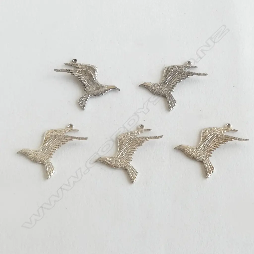 	5 SILVER RUSSELL MURPHY BIRD (Seagull) PENDANTS or CHARMS Image 1++