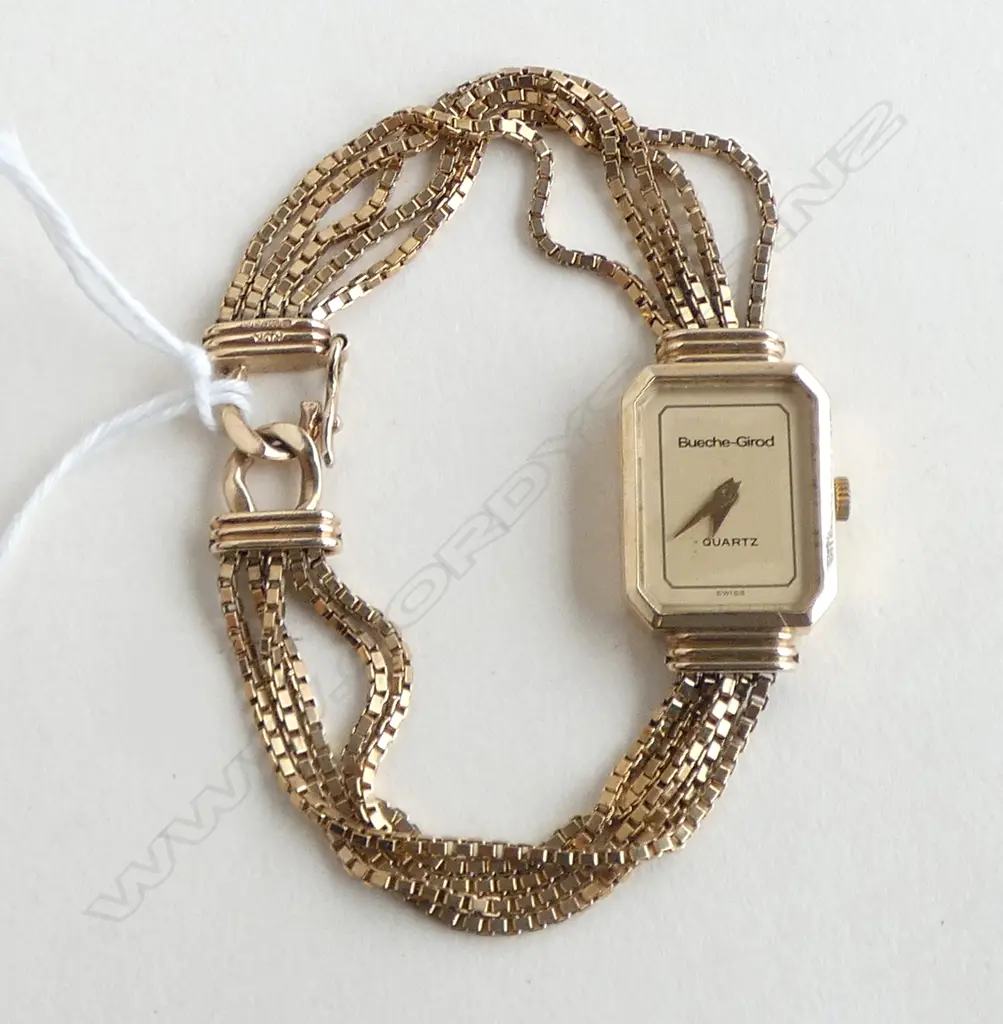 9CT BUECHE-GIROD LADIES QUARTZ WRIST WATCH, 18.5gms incl. movt. Image 1++