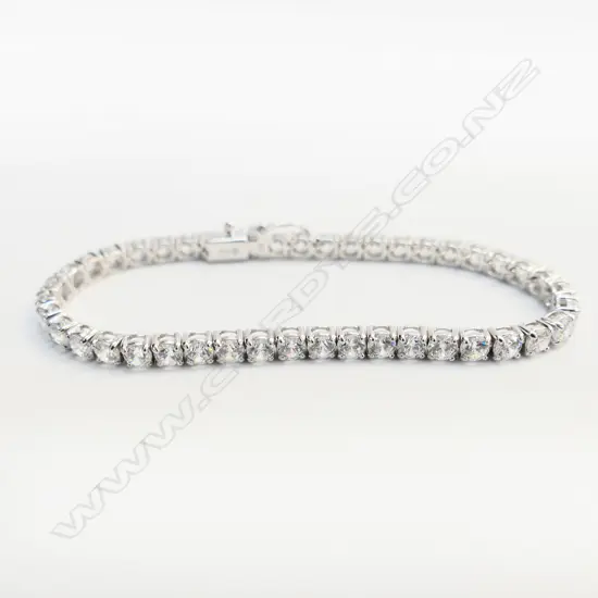 MICHAEL HILL STG SILVER & CZ TENNIS BRACELET, CASED