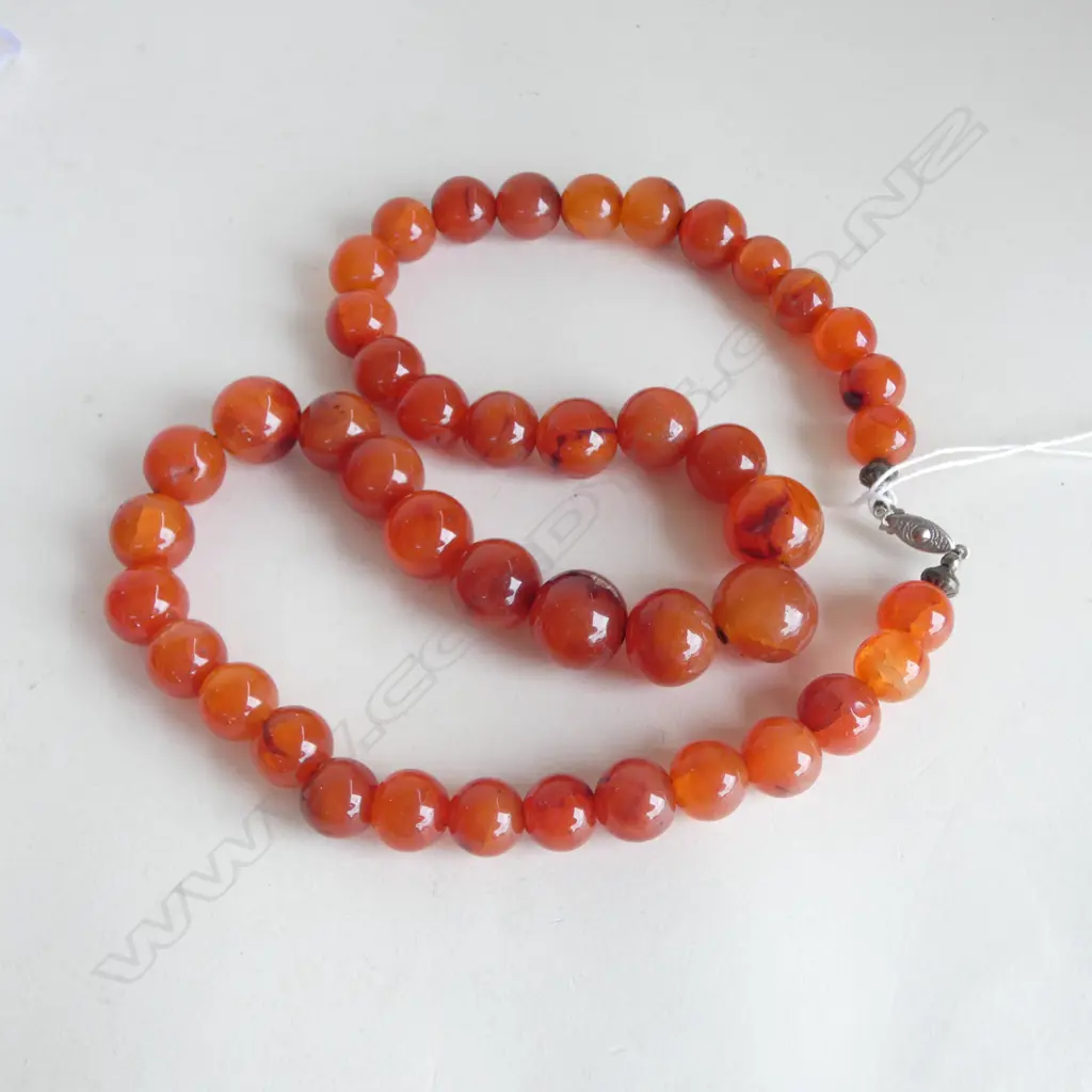 CARNELIAN BEAD NECKLACE  Image 1++