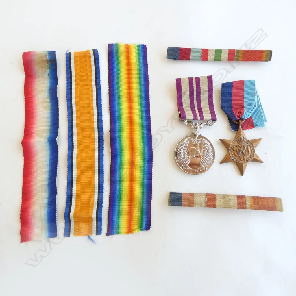 VARIOUS MILITARY RIBBONS (FOR MEDALS) + NZ ARMY 150YR ANNIVERSARY MEDAL + THE 1939-1945 STAR MEDAL Image 1++