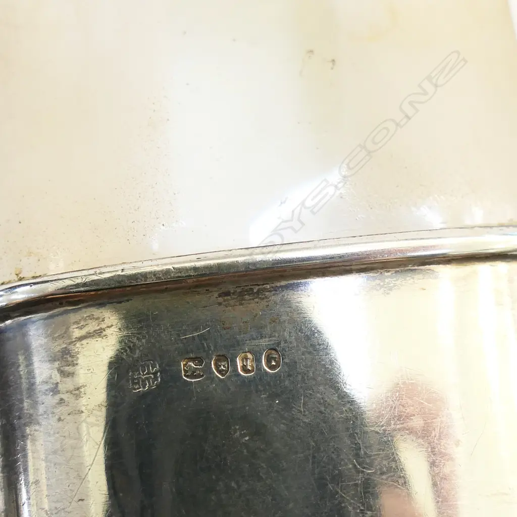 London 1871 SILVER & GLASS HIPFLASK H.110mm Image 1++