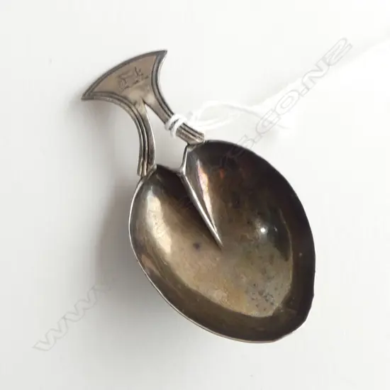 GEORGE III SILVER CADDY SPOON Birmingham 1805 by Joseph Willmore heart shape bowl crested 