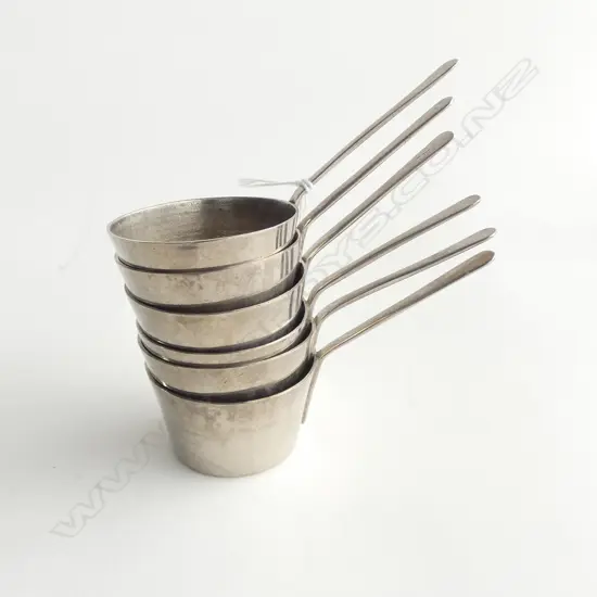 SET 6 VINTAGE SILVER PLATE NOVELTY SMALL SAUCE PANS