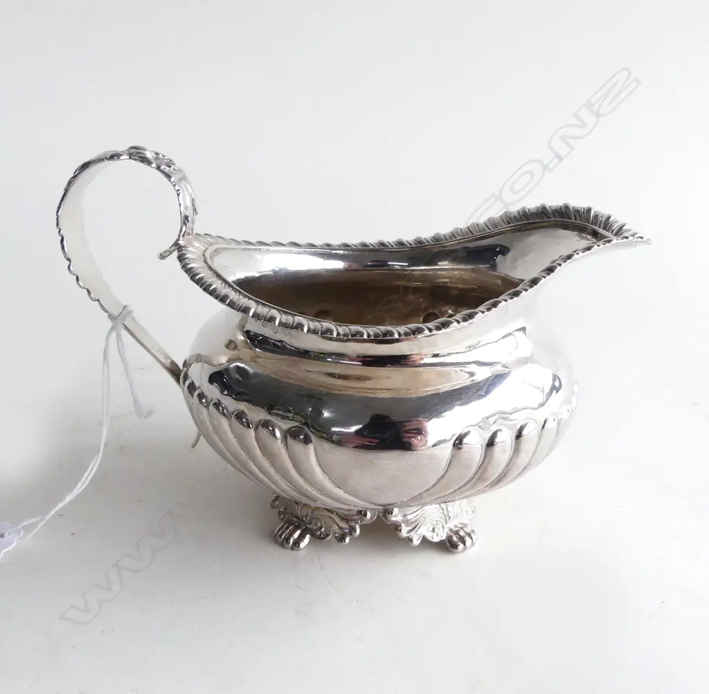 ANTIQUE STG SILVER CREAM JUG, MARKS WORN 184gms Image 1++