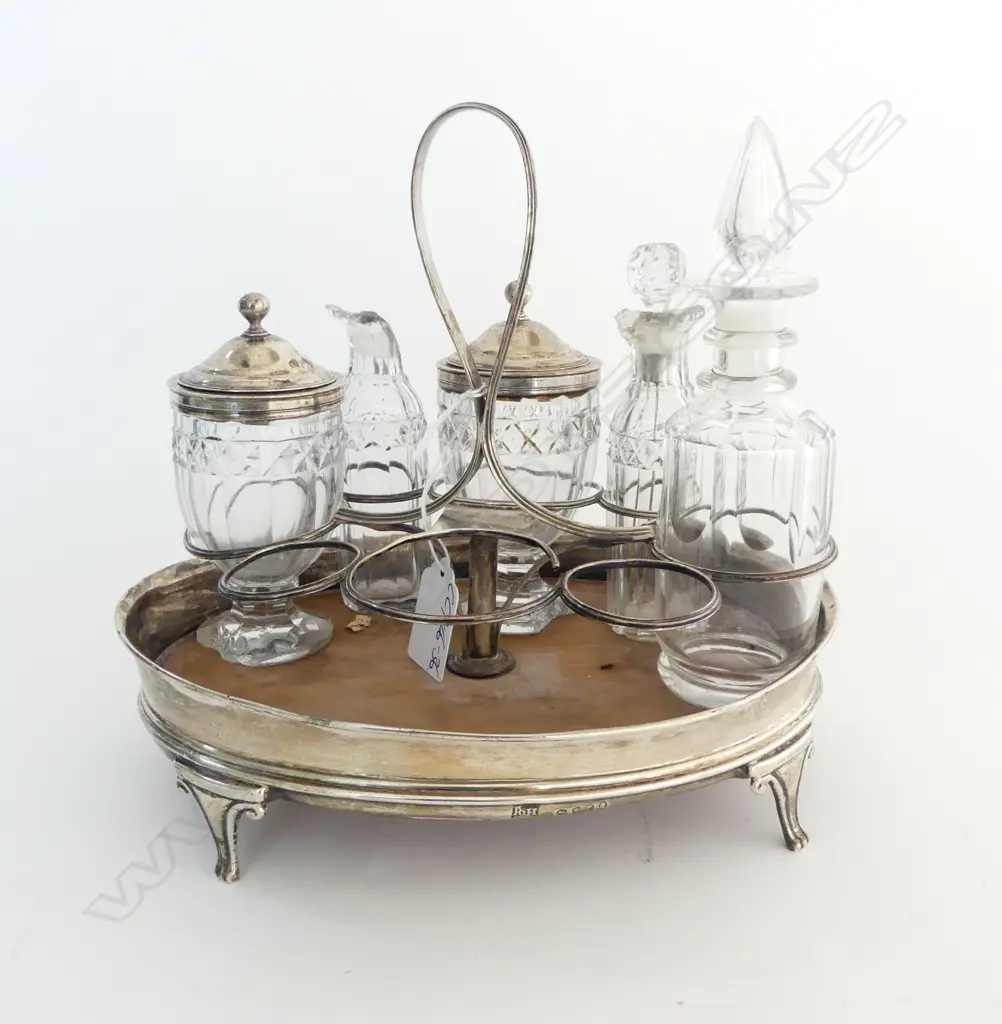 GEORGE III London 1806 PART SILVER CRUET SET some faults Image 1++