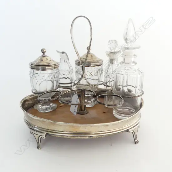GEORGE III London 1806 PART SILVER CRUET SET some faults