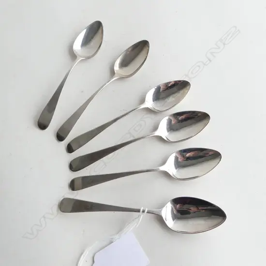 6 STG SILVER TEASPOONS, Peter, Ann & William Bateman LONDON 1802 L.115mm 53grms