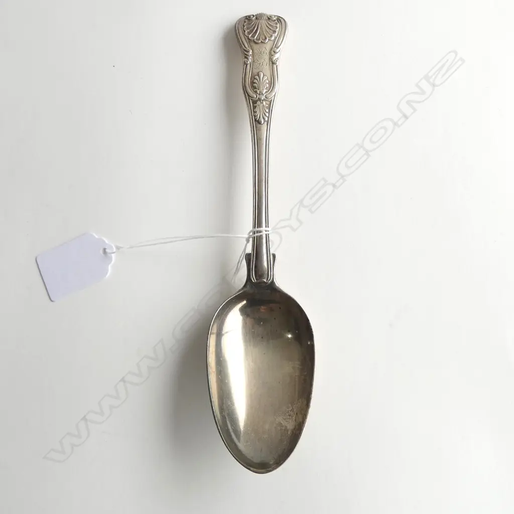 early VICTORIAN SILVER TABLE SPOON KINGS PATTERN dble struck 103gms Image 1++