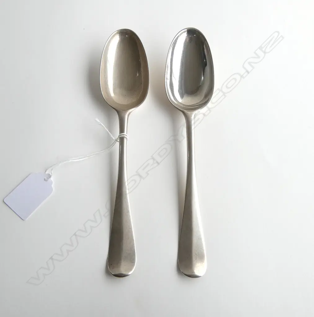 PR ANTIQUE SCOTTISH STG SILVER TABLE SPOONS L.205mm, 138gms Image 1++