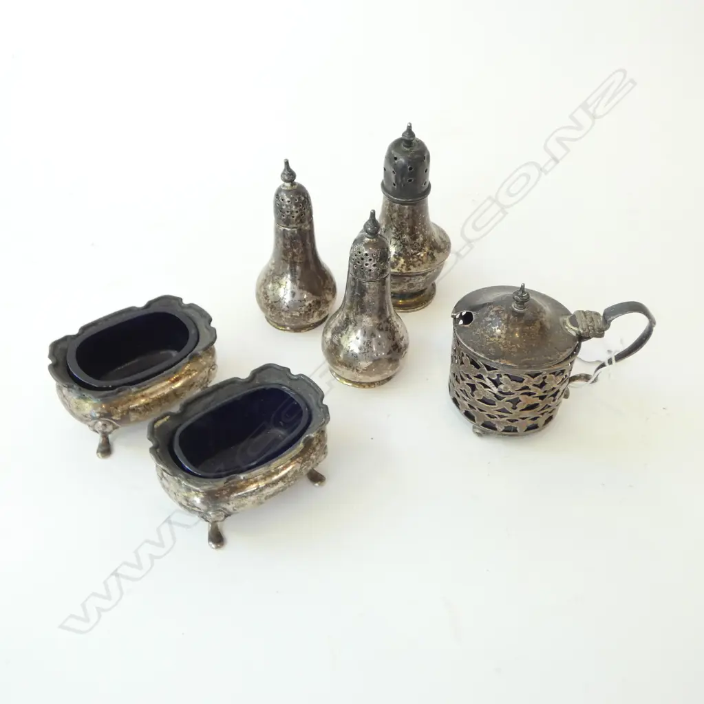 6 S/SILVER CONDEMENTS SILVER WIEGHT 138GMS  Image 1++