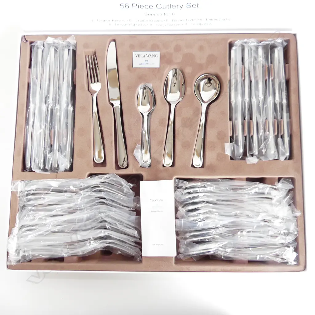 VERA WANG STAINLESS 56 PCE 8 place cutlery set boxed as new Image 1++