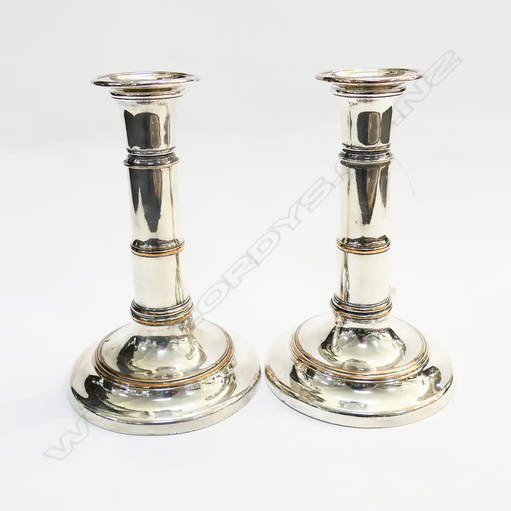 PR OLD SHEFFIELD PLATE CANDLESTICKS H.185mm Image 1++