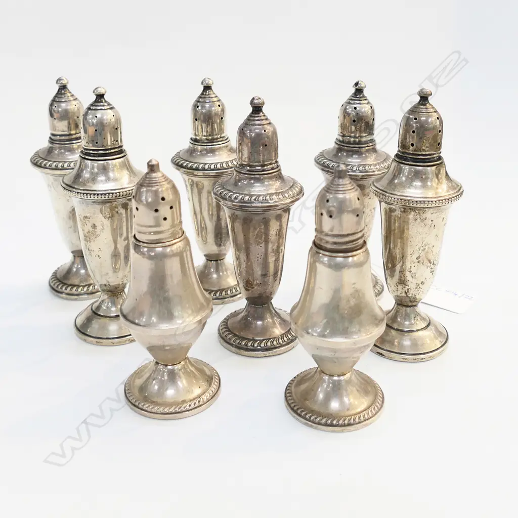 4 PRS WEIGHTED STERLING SILVER CONDIMENTS H.120mm Image 1++