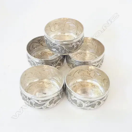 5 MALAYSIAN 800. SILVER BOWLS, MOHD SALLEH & SONS, 95mm dia 398grms