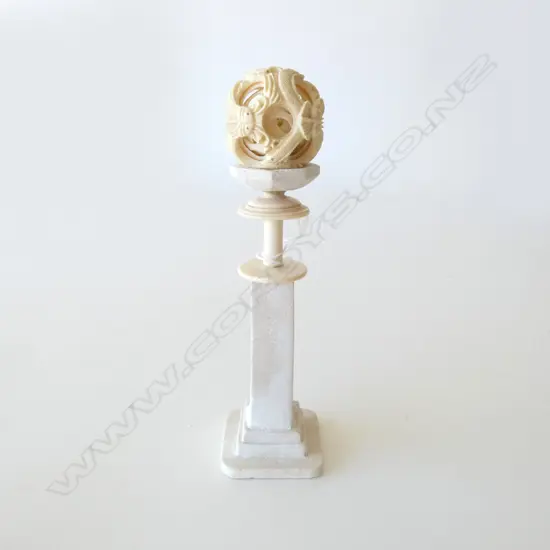 IVORY PUZZLE BALL ON STAND H.180mm