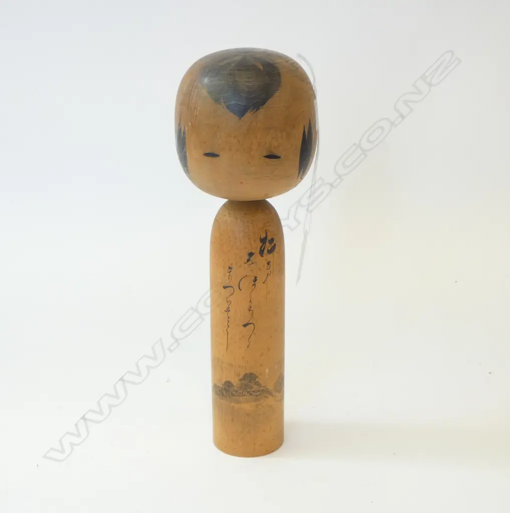VINTAGE JAPANESE KOKESHI DOLL H.270mm signed Image 1++