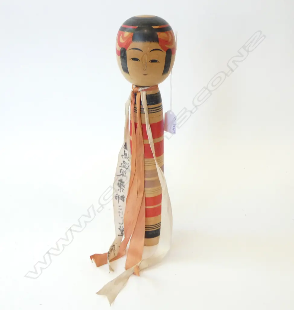 VINTAGE JAPANESE KOKESHI DOLL H.365mm signed Image 1++