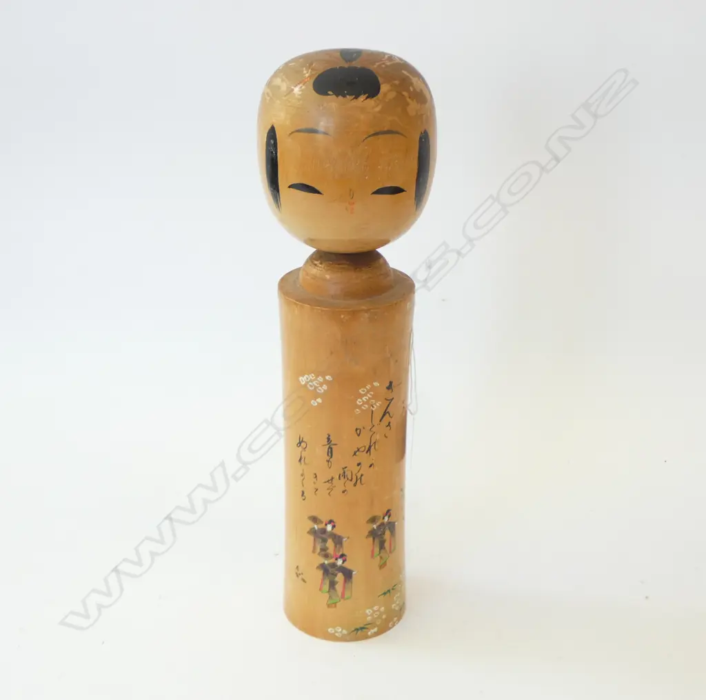 VINTAGE JAPANESE KOKESHI DOLL H.370mm signed Image 1++