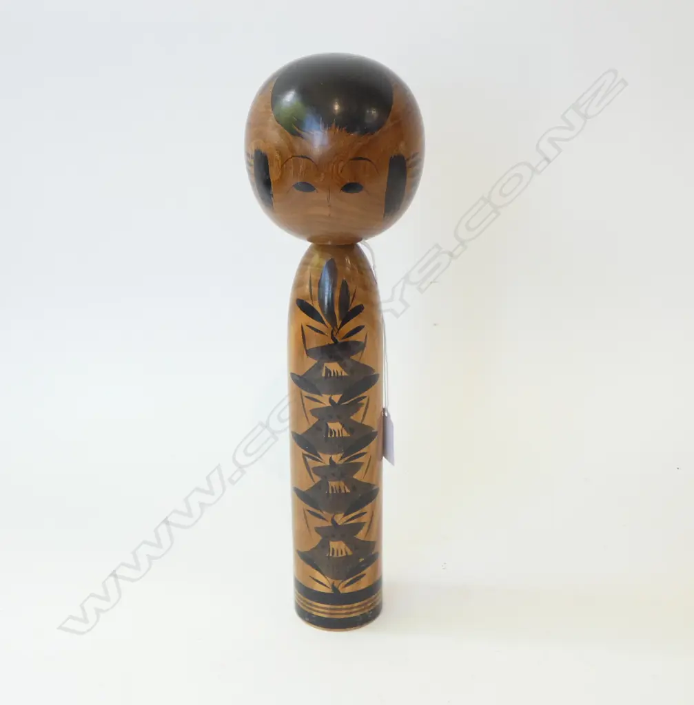 VINTAGE JAPANESE KOKESHI DOLL H.365mm signed Image 1++