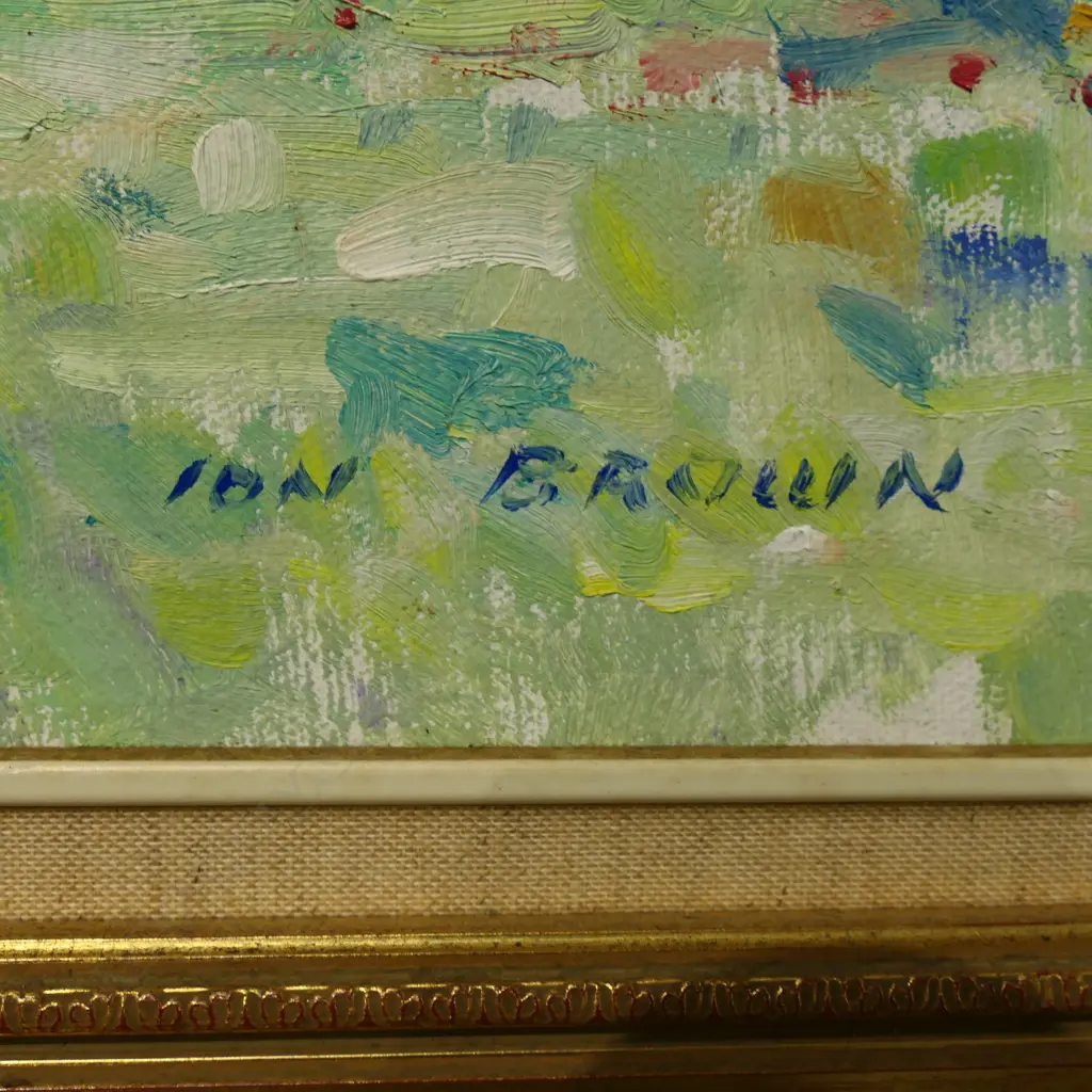 IAN BROWN 'THE OLD PLUM TREE', OIL ON BOARD, SIGNED, ENTITLED TO REVERSE, 490 x 590mm Image 1++