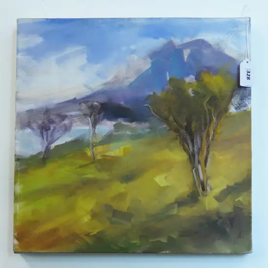 ARTIST UNKNOWN, LANDSCAPE, ACRYLIC ON CANVAS 305x305mm