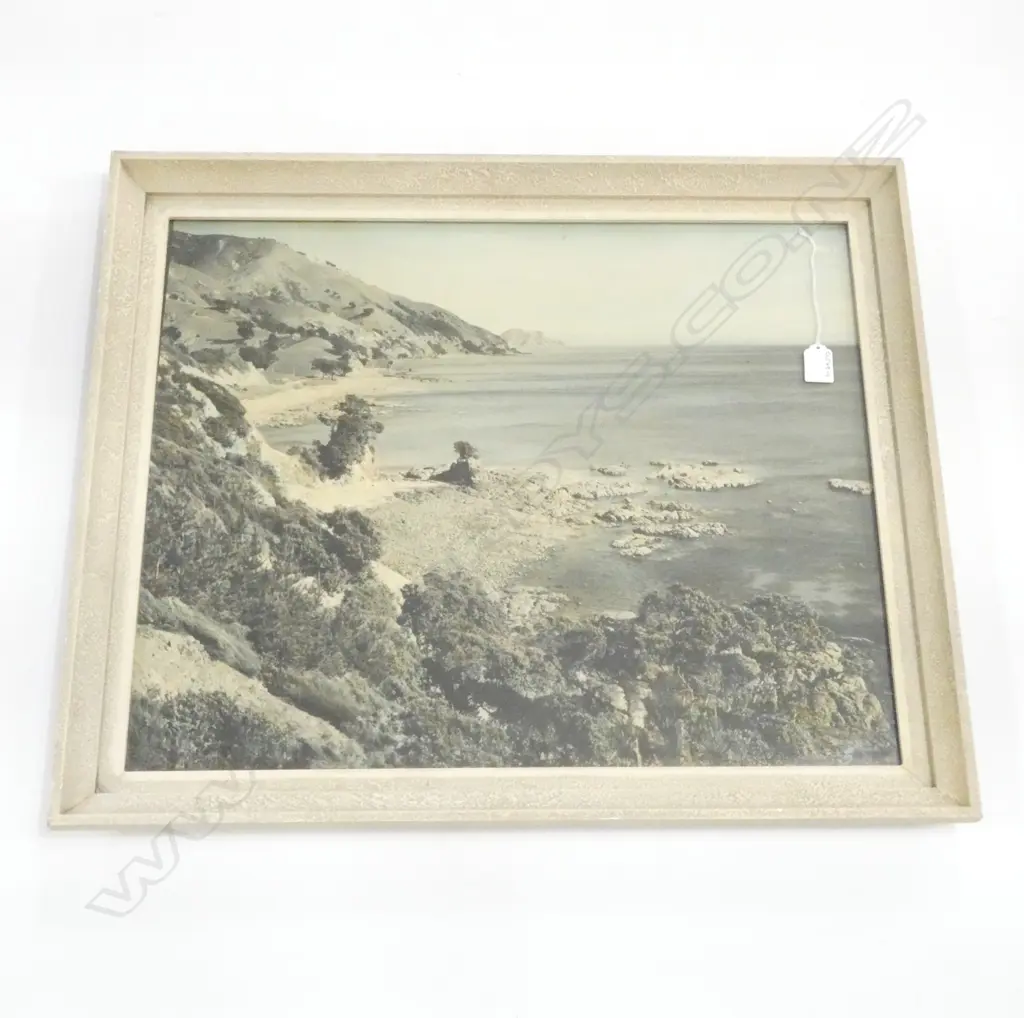 WHITES AVIATION? 'AMODEO BAY' 'COROMANDEL COASTLINE LOOKING SOUTH' hand coloured large photo. 480x590mm Image 1++