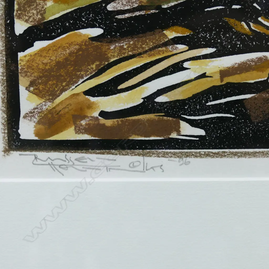 NUMBERED PRINT SAND DUNES WEST COAST SIGNED RASSELL HOLLINGS L530 W550MM Image 1++