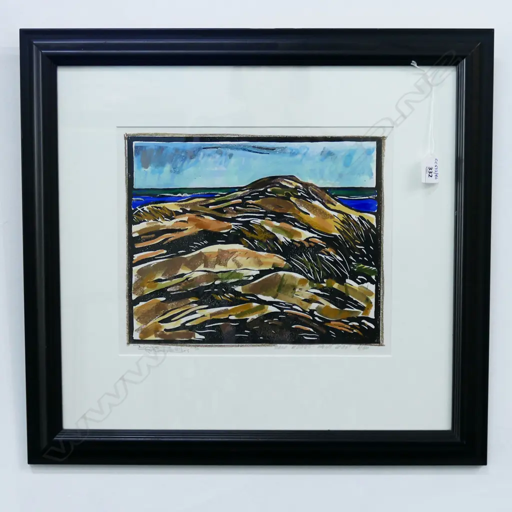 NUMBERED PRINT SAND DUNES WEST COAST SIGNED RASSELL HOLLINGS L530 W550MM Image 1++