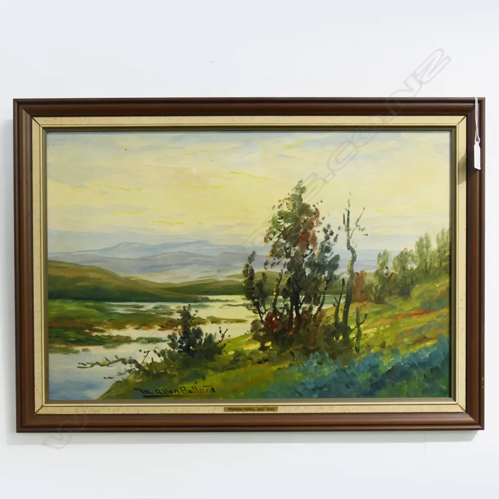 W. ALLEN BOLLARD 'WAIKAKA VALLEY, NEAR GORE' OIL ON BOARD 365x545mm Image 1++