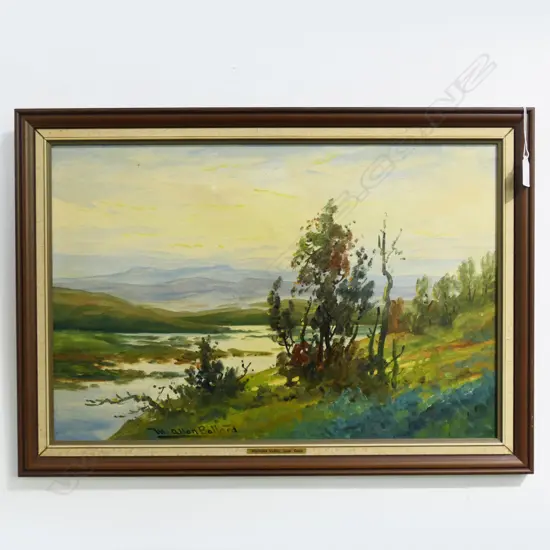W. ALLEN BOLLARD 'WAIKAKA VALLEY, NEAR GORE' OIL ON BOARD 365x545mm