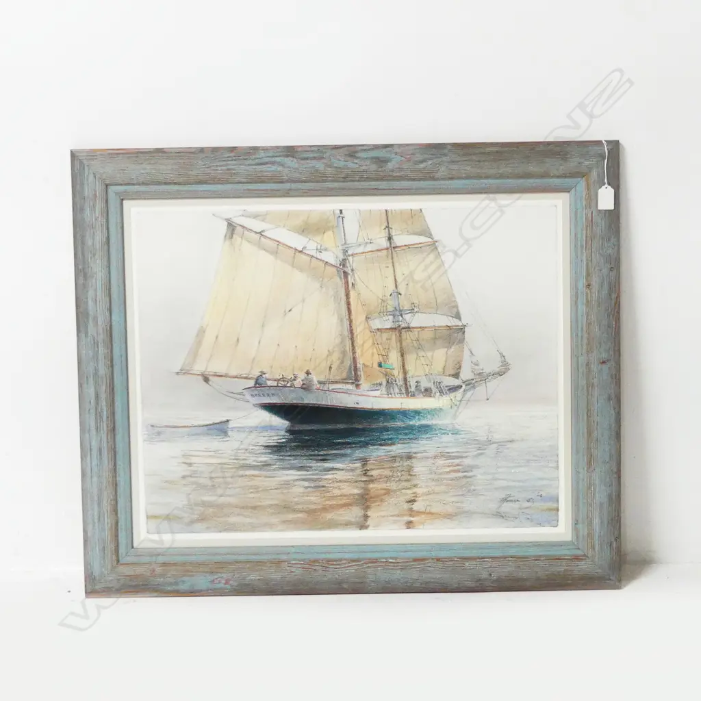 DAVID BARKER 'BREEZE' PASTEL ON PAPER, 2002 (NO GLASS) 500x640mm Image 1++