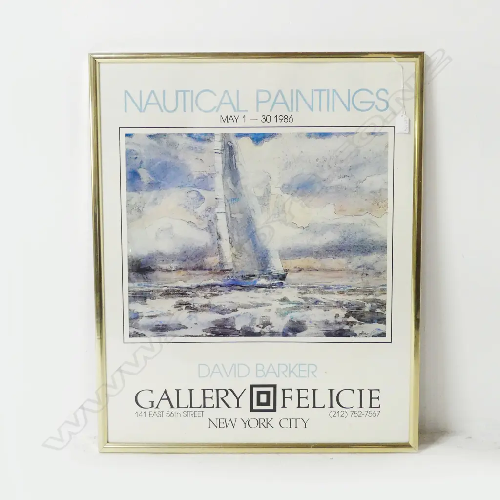 DAVID BARKER GALLERY PRINT 'NAUTICAL PAINTINGS' 745x600mm Image 1++