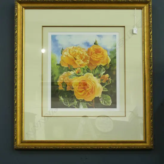 SUSAN HARRISON TUSTAIN 'GRAHAM THOMAS' (ROSE) WC PRINT 57/250 475x405mm
