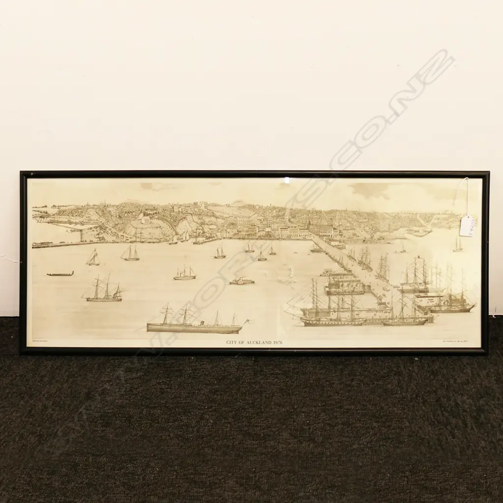 PANORAMIC REPRINT PRINT 'CITY OF AUCKLAND 1876' 290 X 805MM. Heritage Fine Prints. 341/1000 ltd. ed. Image 1++