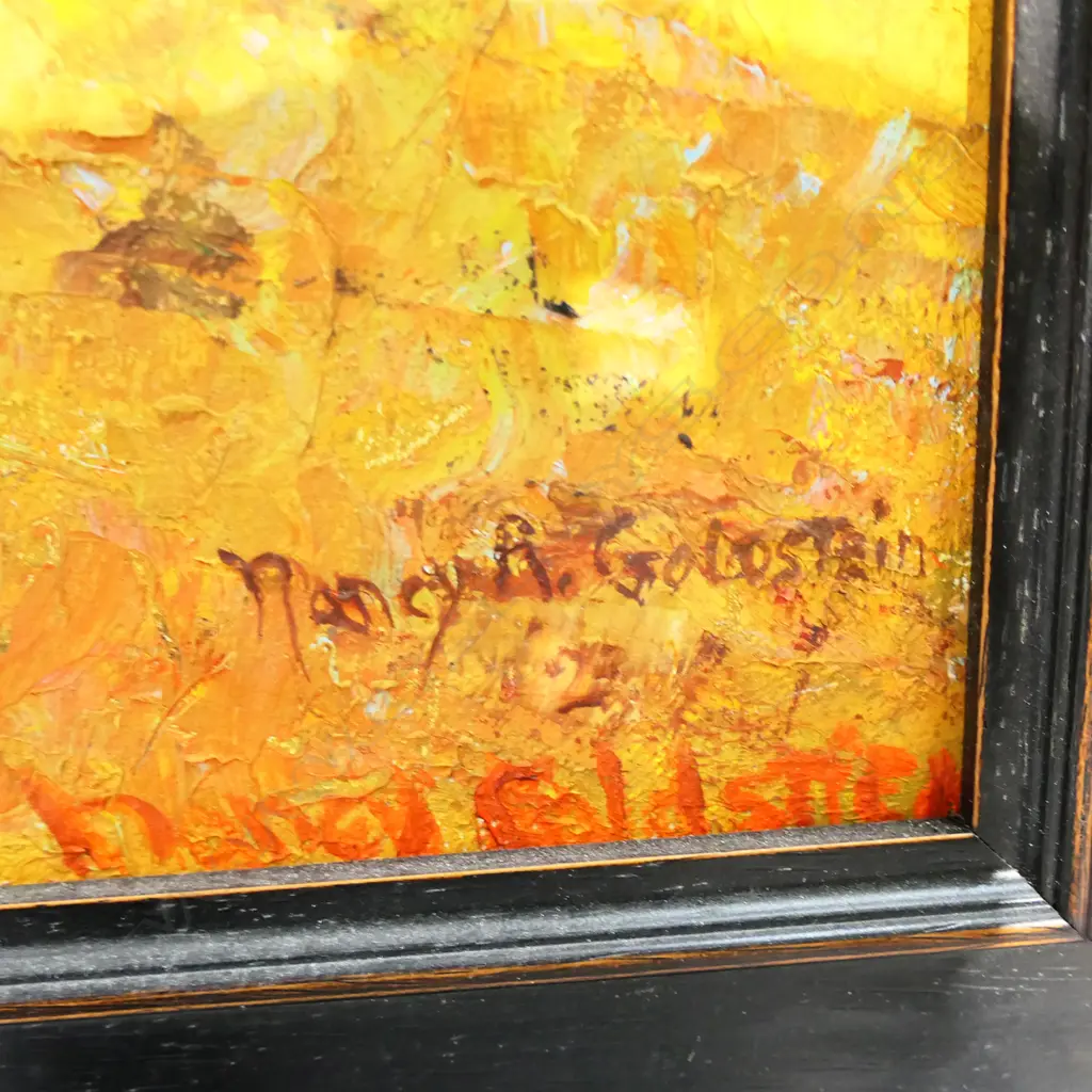 NANCY GOLDSTEIN, HARBOUR SCENE, OIL ON CANVAS 350x445mm Image 1++