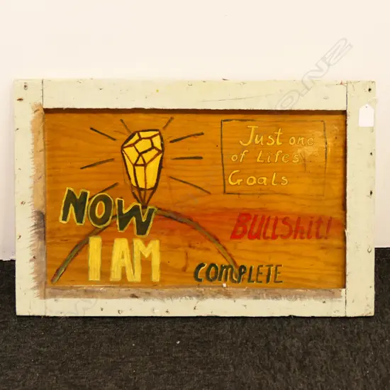 ARTIST UNKNOWN ACYRLIC ON BOARD ONE OF LIFES GOALS  590 X 390 MM