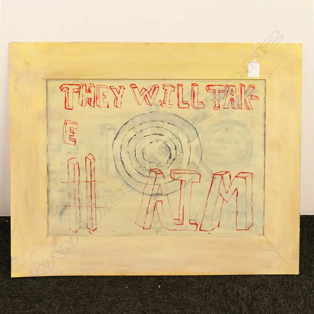 ARTIST UNKNOWN ACYRLIC ON BOARD THEY WILL TAKE AIM  470 X 340 MM Image 1++