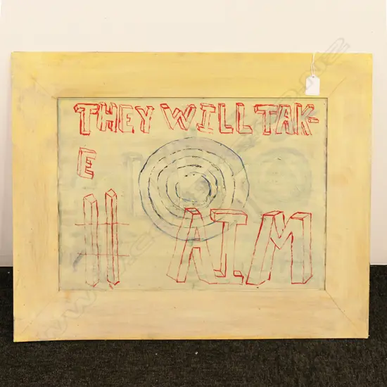 ARTIST UNKNOWN ACYRLIC ON BOARD THEY WILL TAKE AIM  470 X 340 MM