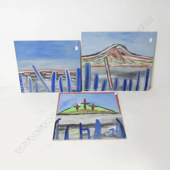 LEE FELTHAM, MIRAGE, ACRYLIC ON BOARD x 3, SIGNED & DATED 2020, LGST  600 X 670 MM, provenance below