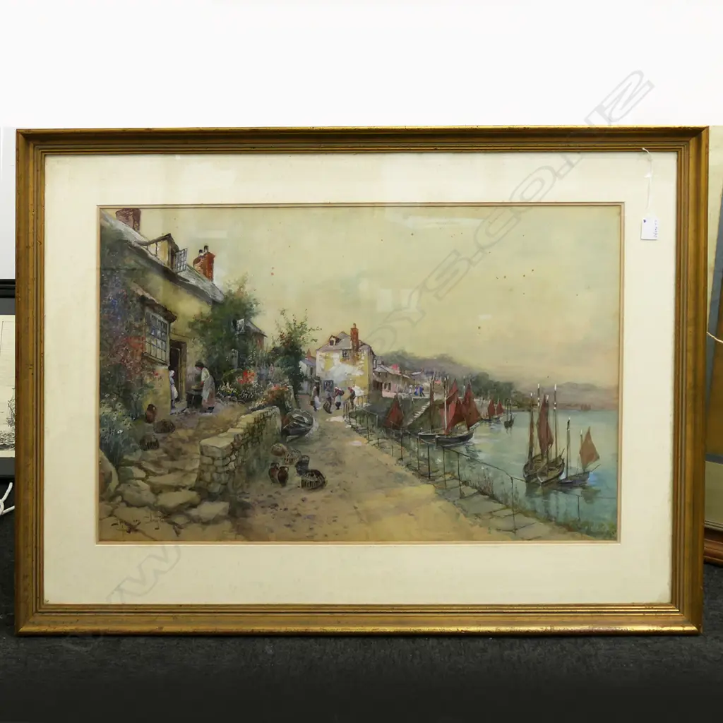 JOSEPH HUGHES CLAYTON (1891-1929), HARBOUR TOWN WC, 500x755mm FOXING Image 1++