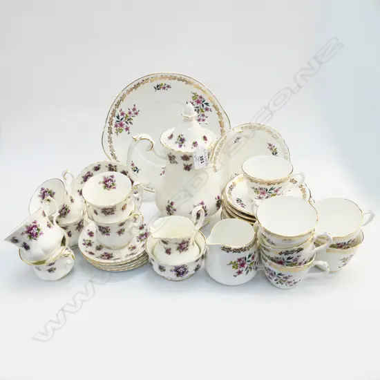 2 TEA SETS; ROYAL ALBERT 'SWEET VIOLETS' & ROYAL GRAFTON