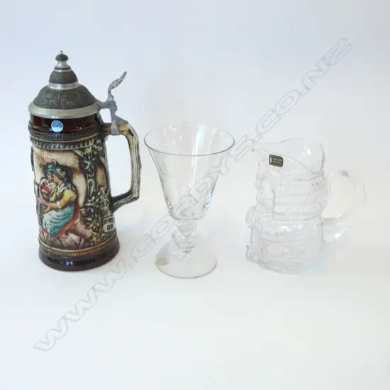WHITEFRIARS TOBY JUG & ER 1953 CORONATION GLASS H.180mm + TANKARD