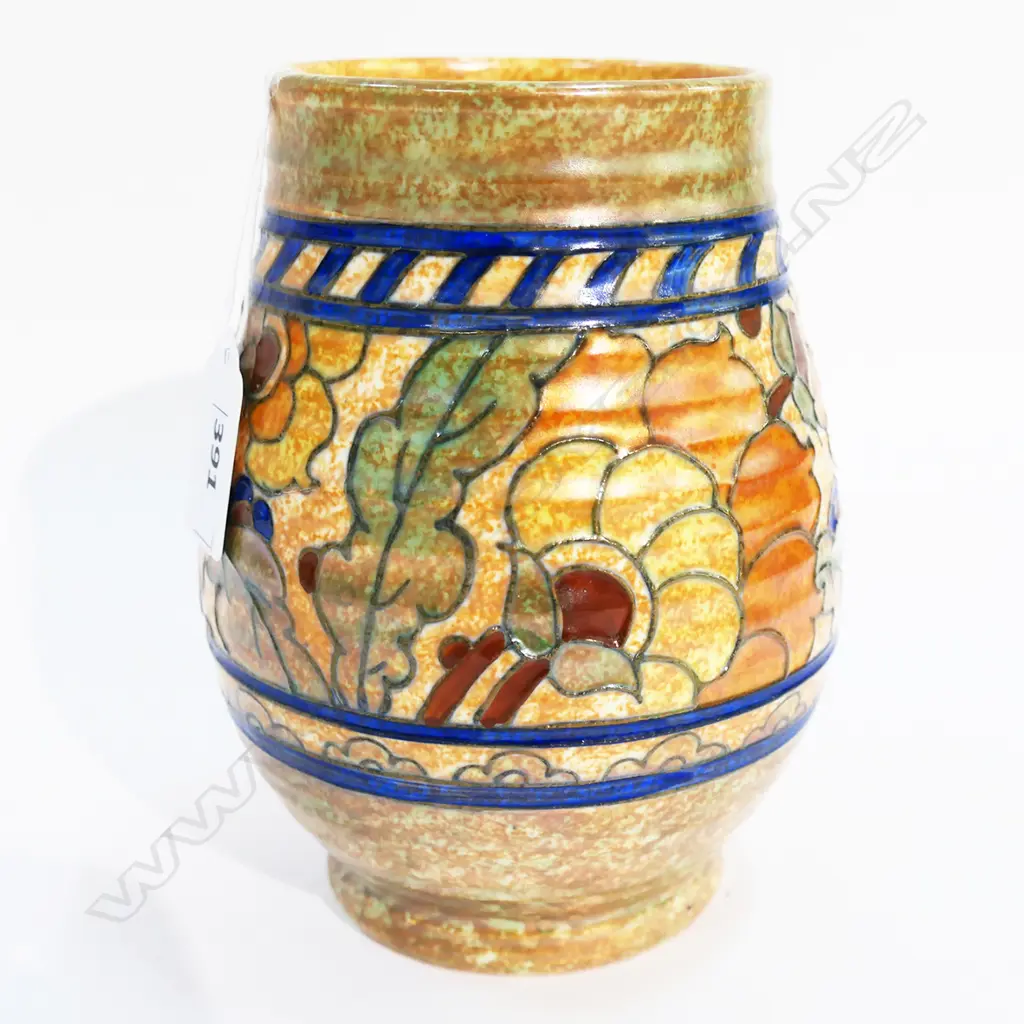 CHARLOTTE RHEAD VASE autumnal tones signed H.150mm Image 1++