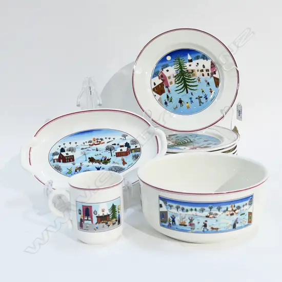 10 BOXED VILLEROY & BOCH 'NAIF CHRISTMAS' PLATES Dia.205mm & 3 OTHERS