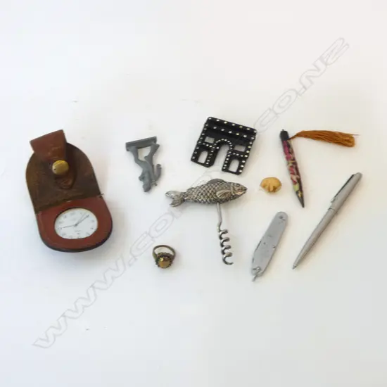 ASST. ITEMS; PARKER PEN, POCKET WATCH ETC